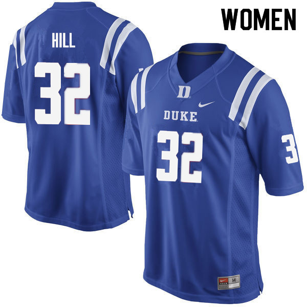 Women #32 Brandon Hill Duke Blue Devils College Football Jerseys Sale-Blue